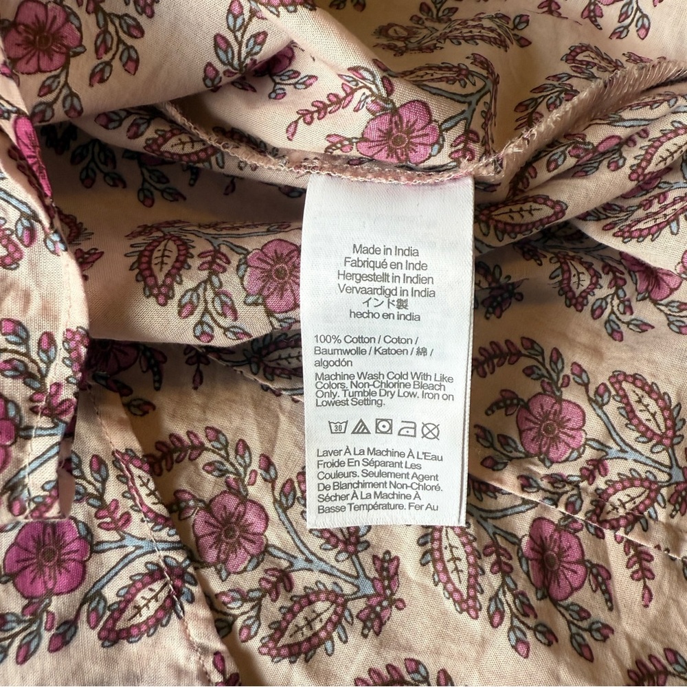 J.Crew Factory Floral Pink Button-Up Cotton Shirt - Picture 6 of 6